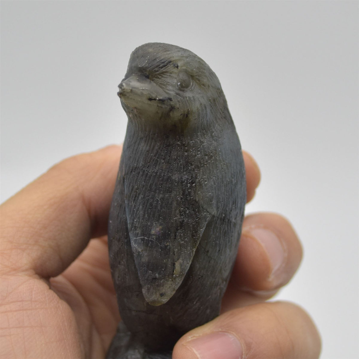 Labradorite Crystal Penguin - 8.5cm x 4cm x 3cm - 118 grams #04