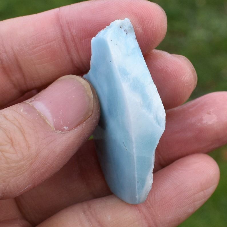 Larimar Dolphin Stone Freeform Raw Slab Slice - 22 grams - #034