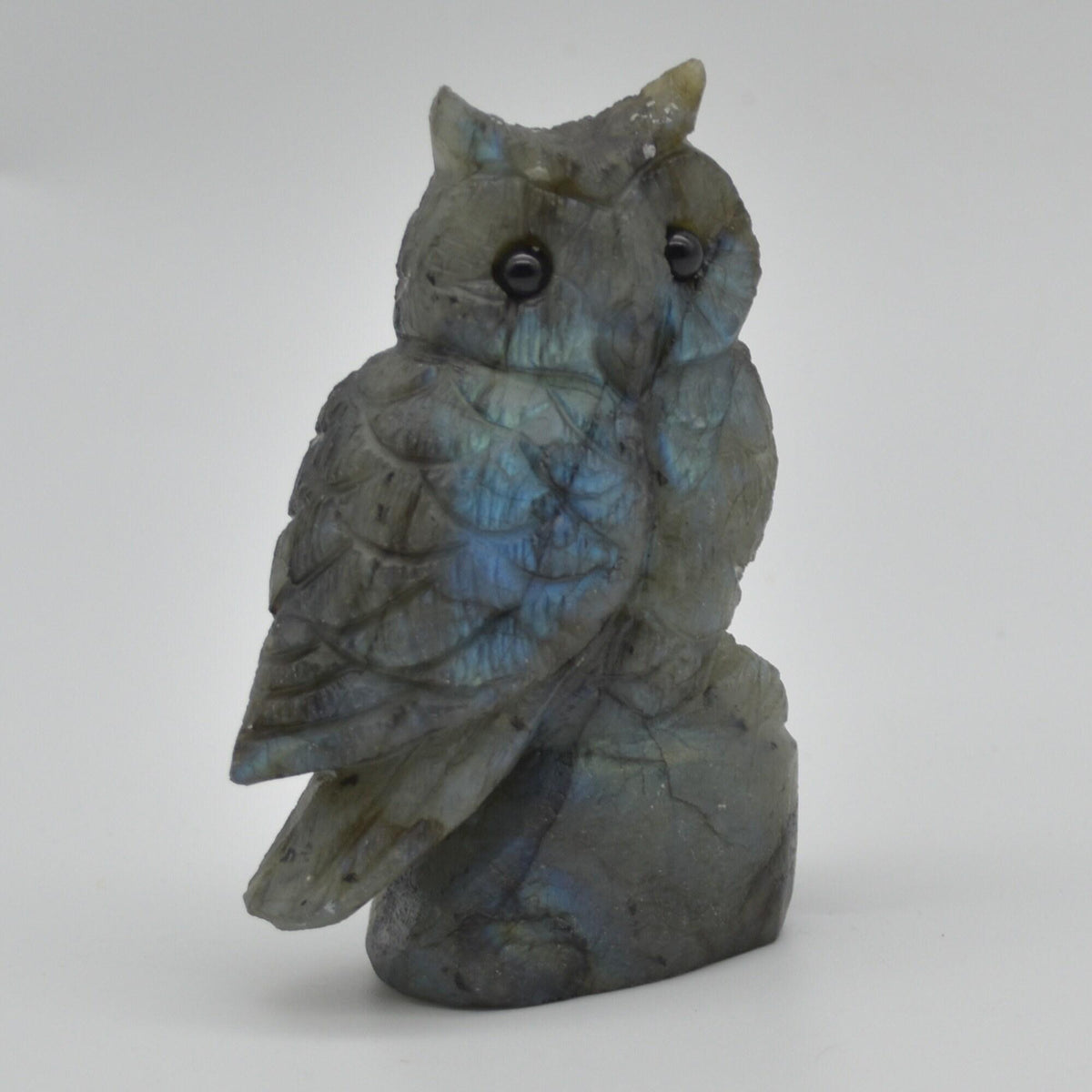 Labradorite Crystal Carved Owl - 9cm - 211 grams #18
