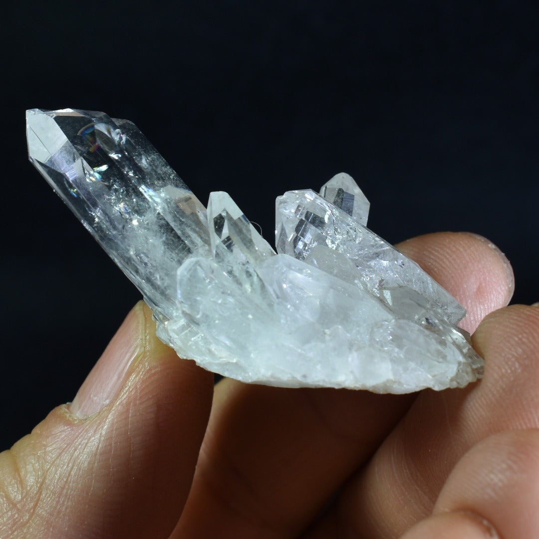 Lemurian Quartz Crystal Point Cluster from Colombia - 16 grams