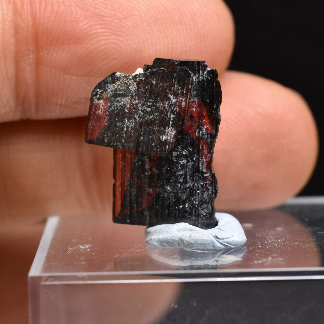 Red Brookite Crystal Specimen with Quartz RARE from Pakistan - 5ct, 1gram - 1.8cm