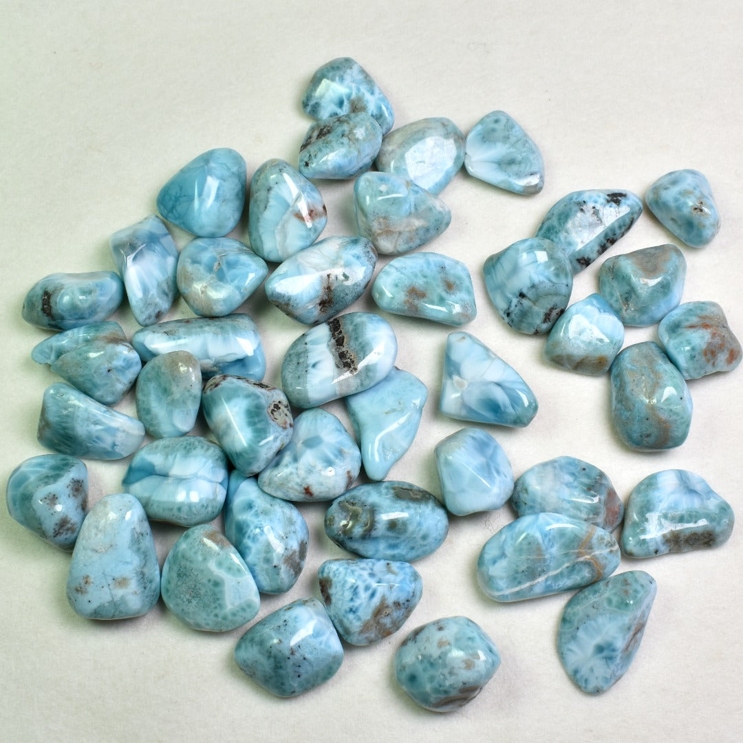 Larimar AA Dolphin Stone Tumbled Stones from Dominican Republic -1 Count