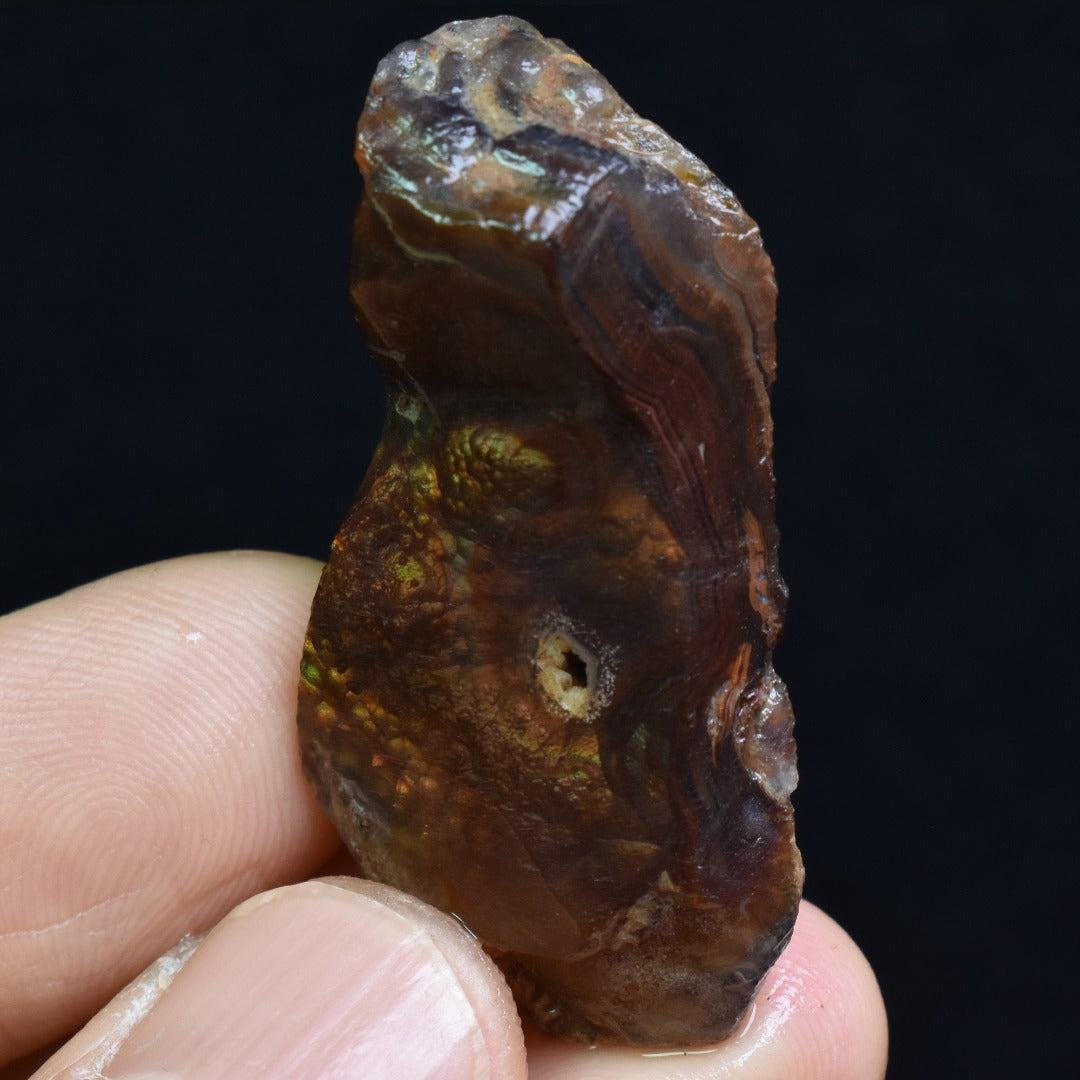 Mexican Rough Raw Fire Agate Specimen Rock - Top Grade - 69ct #49