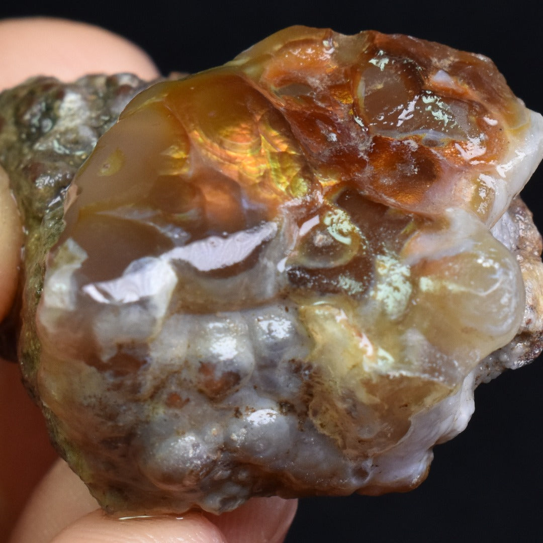 Mexican Rough Raw Fire Agate Specimen Rock - Top Grade - 98ct #70
