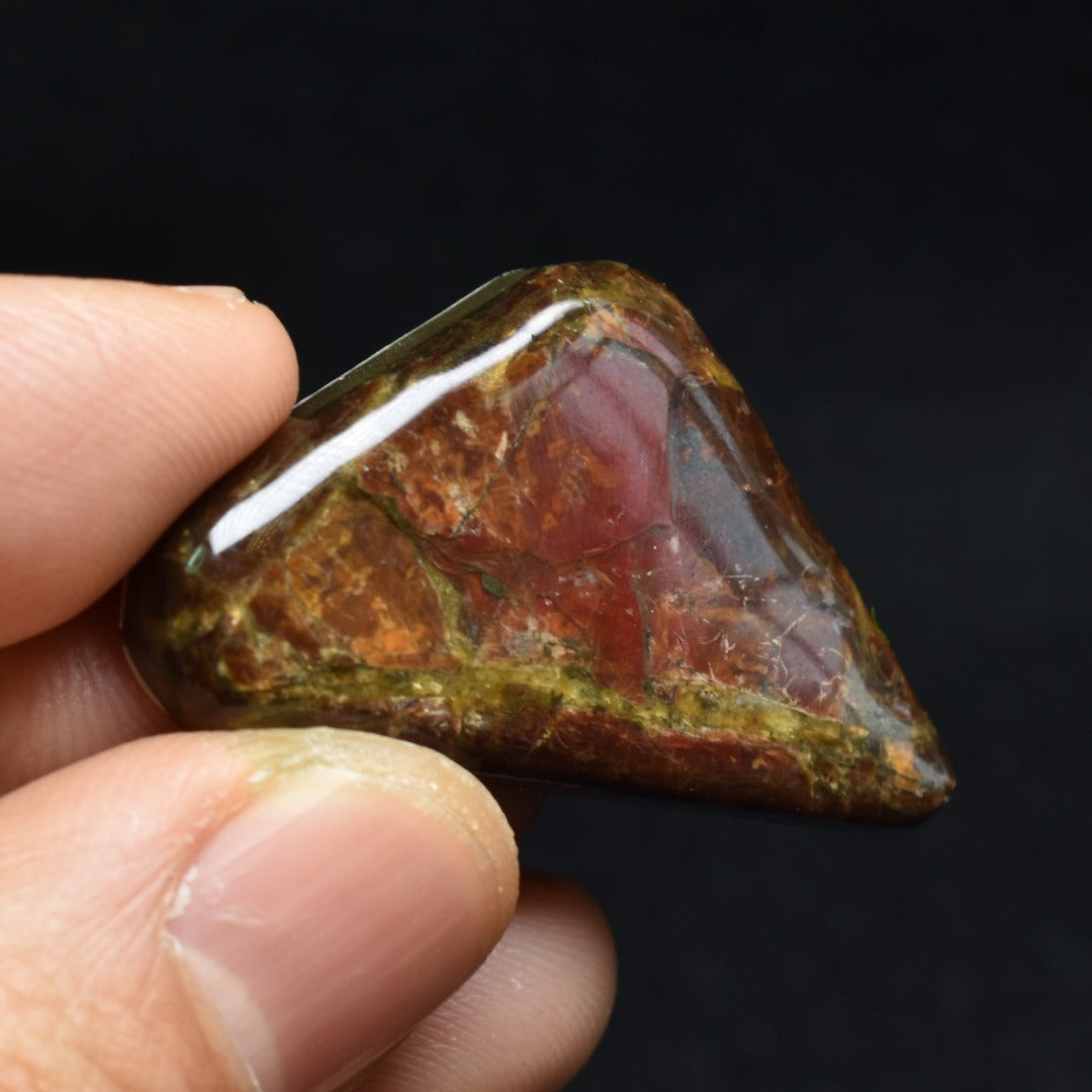 Canadian Natural Ammolite, Ammonite Freeform Polished Cabochon Specimen - 3.9cm x 2.3cm - 9.8 grams
