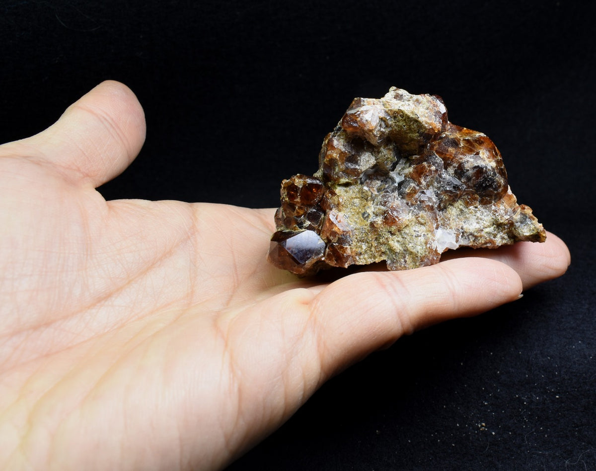 Grossular Garnet Hessonite Cluster Crystal Specimen from Coyote Front Range, California - 203 grams #01