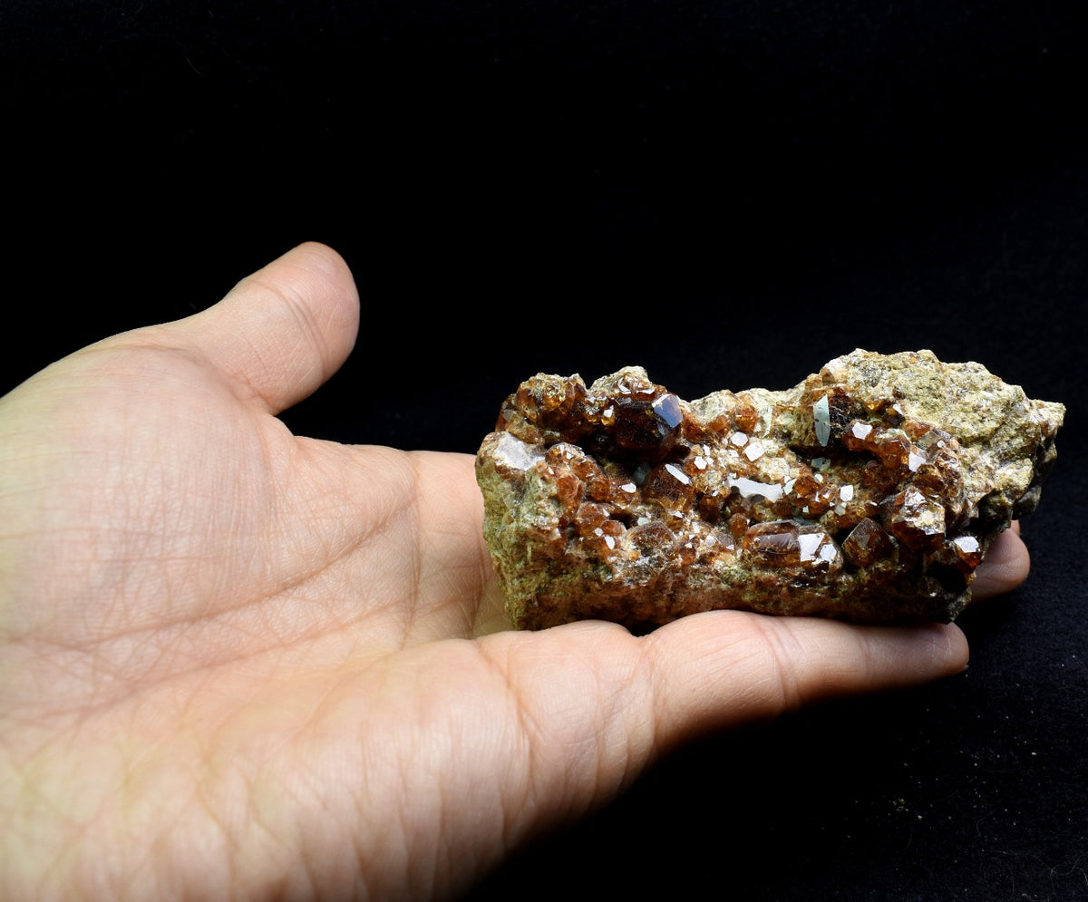 Grossular Garnet Hessonite Cluster with Green Epidote Crystal Specimen from Coyote Front Range, California - 197 grams #03