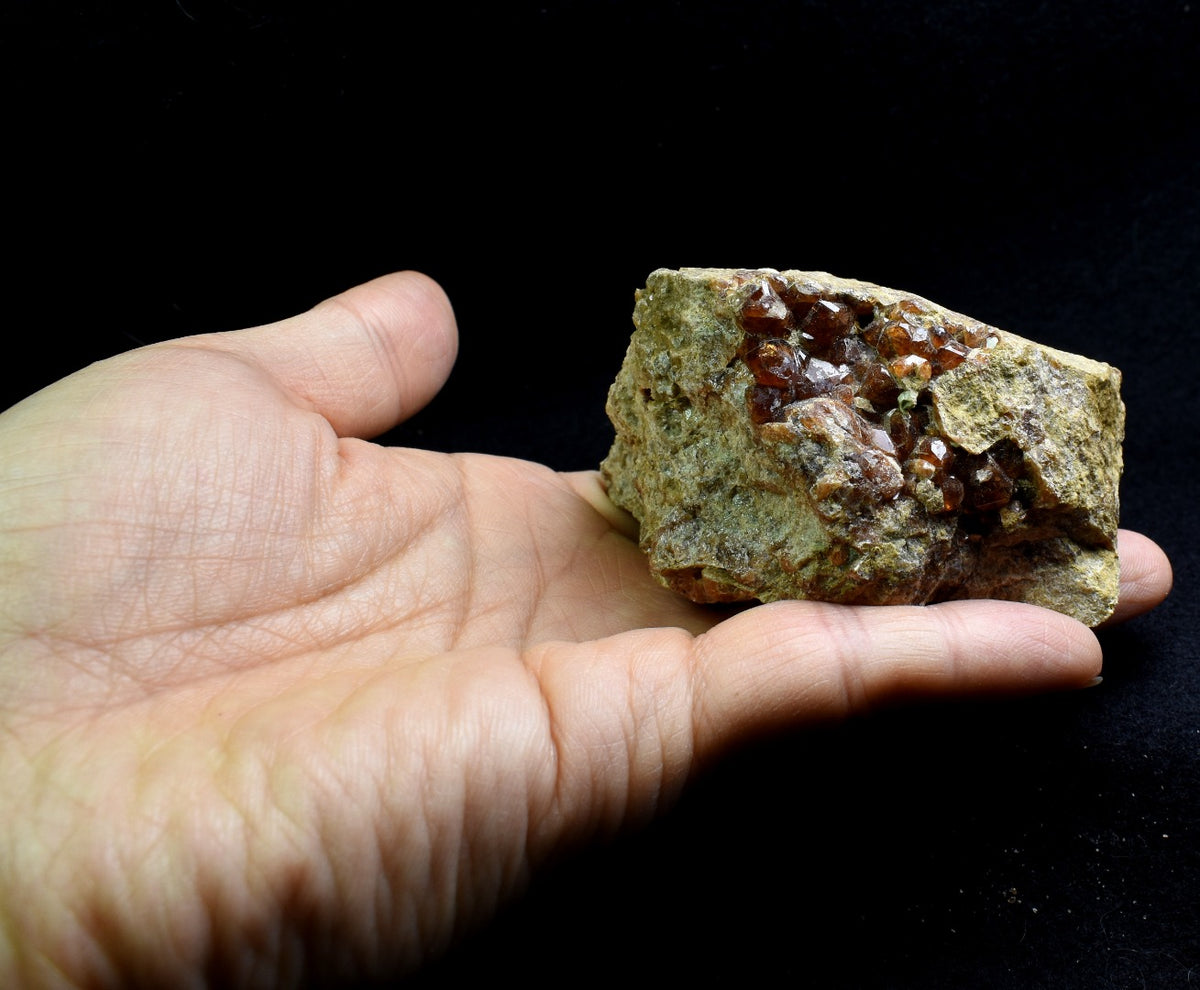 Grossular Garnet Hessonite Cluster with Green Epidote Crystal Specimen from Coyote Front Range, California - 279 grams #04