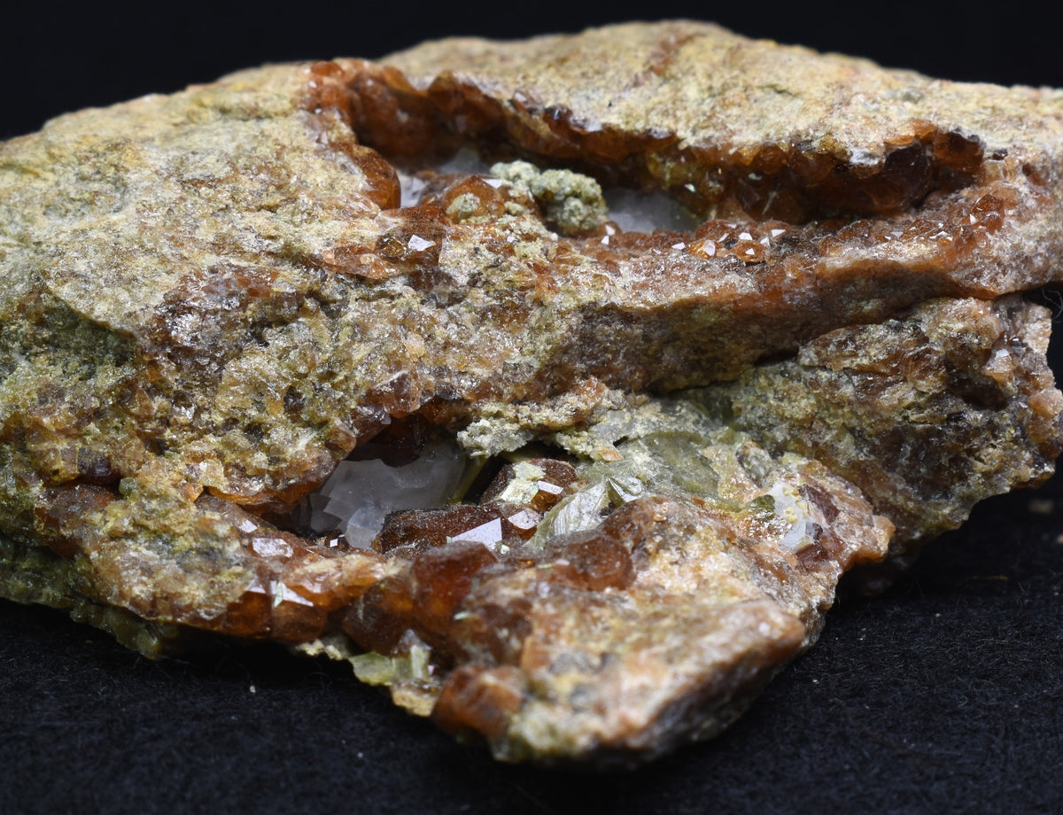Grossular Garnet Hessonite Cluster with Green Epidote Crystal Specimen from Coyote Front Range, California - 221 grams #05
