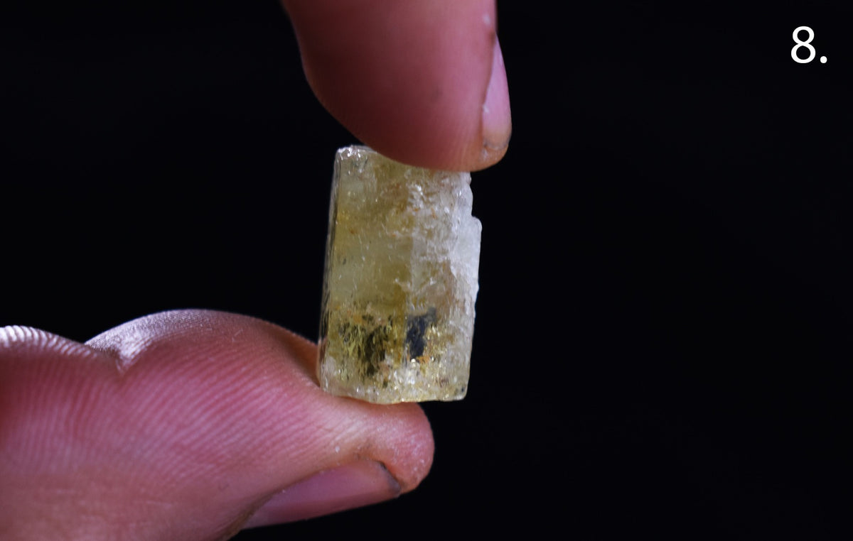 Heliodor Raw Green Yellow Beryl Crystal Specimen - 8 Sizes - 1 Count - Group 06