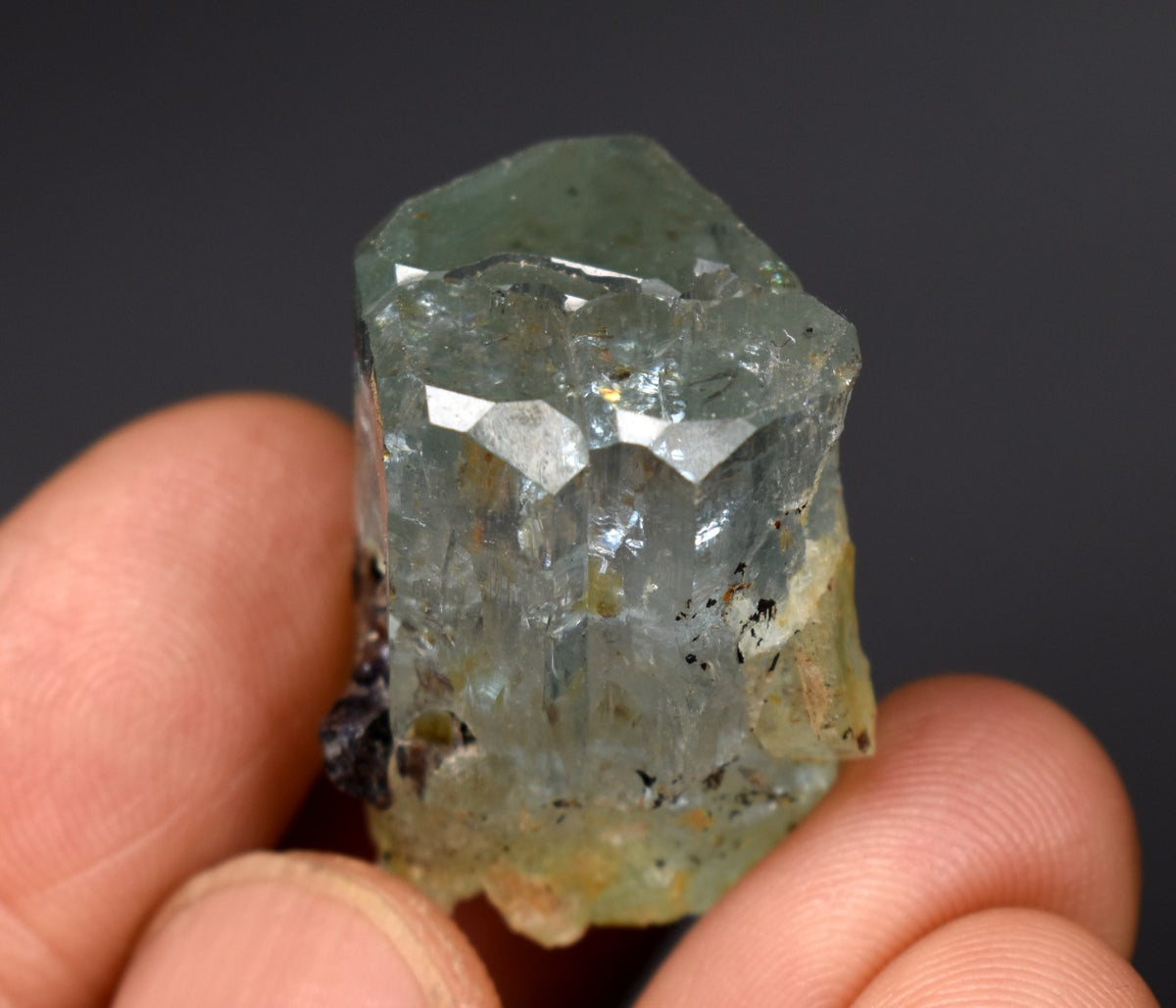 Beryl var. Aquamarine with Schorl Black Tourmaline from Erongo Mountains, Namibia - 14.7 grams #A22