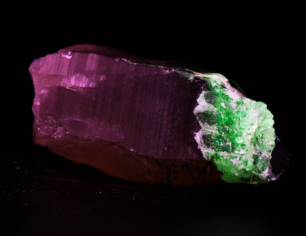 Fluorescent Hyalite Opal with Smoky Quartz - Mineral from Erongo Mountains Namibia, 50 grams