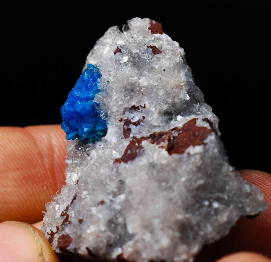 Rare Cavansite Cluster with Stilbite On Matrix from Wagholi, Pune, India - 18 grams