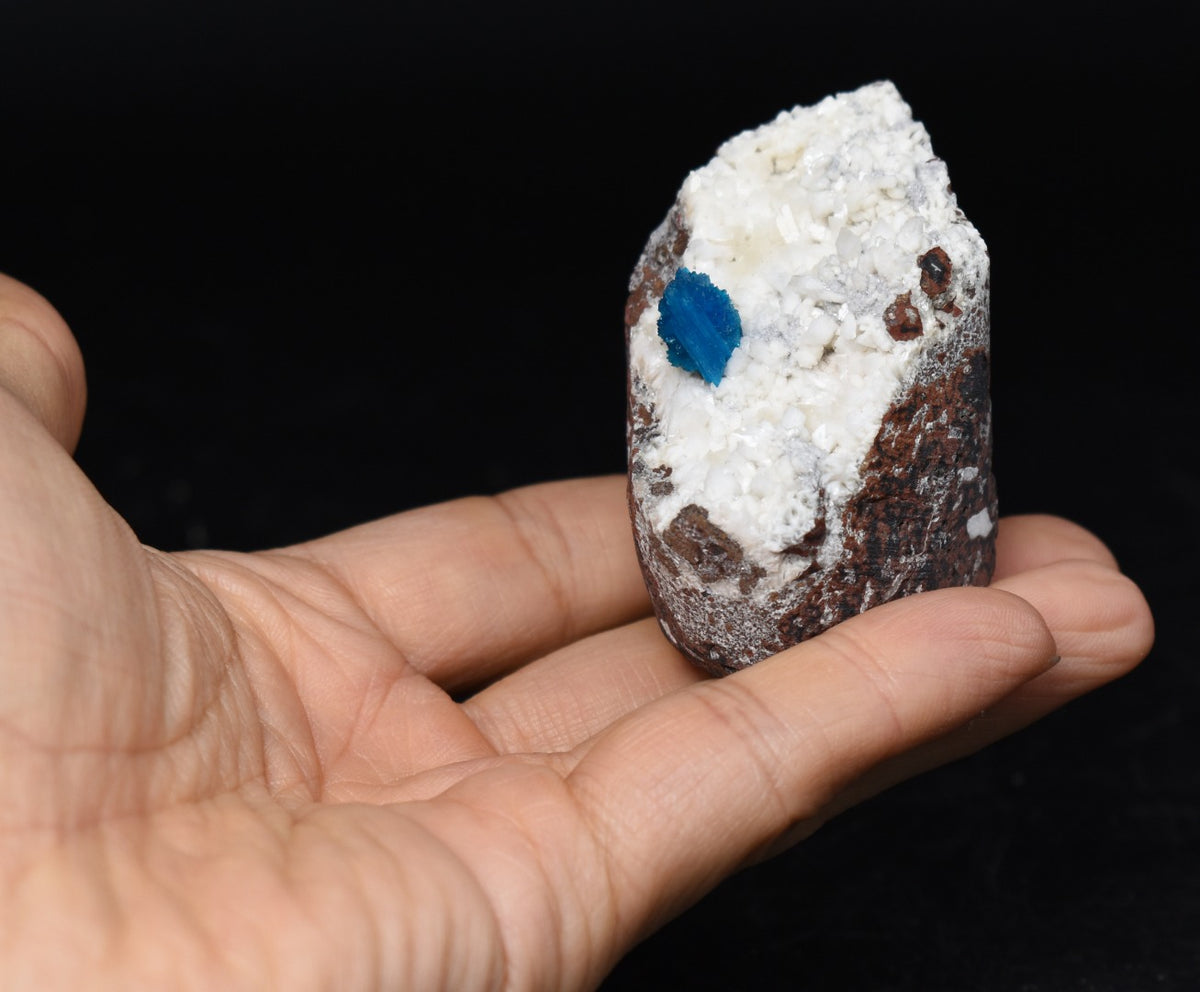 Rare Cavansite Cluster with Stilbite On Matrix from Wagholi, Pune, India - 105 grams