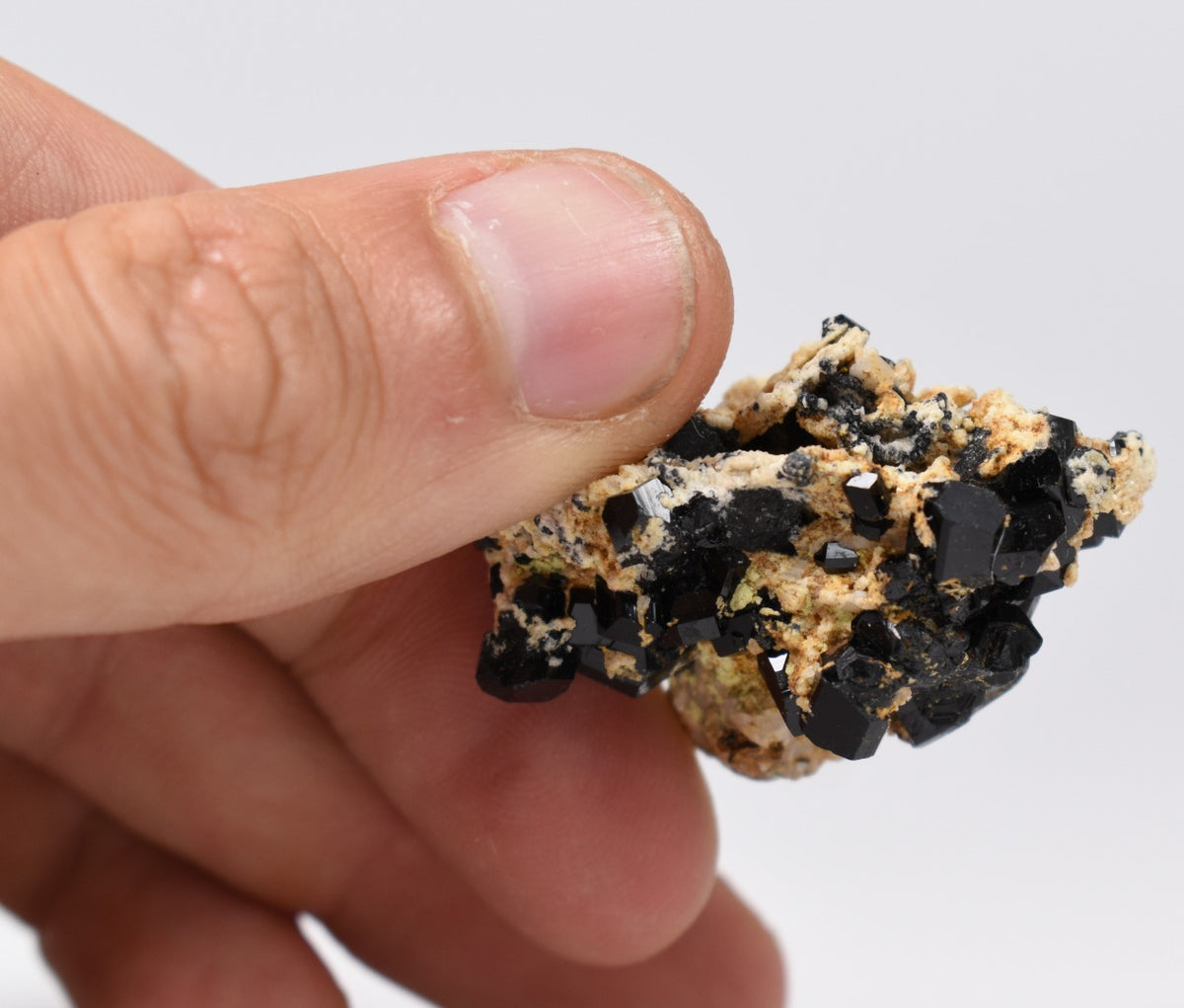 Lustrous Black Tourmaline On Feldspar - Raw Schorl Crystal Cluster - Natural Mineral Specimen - 15 Grams - Crystal Decor