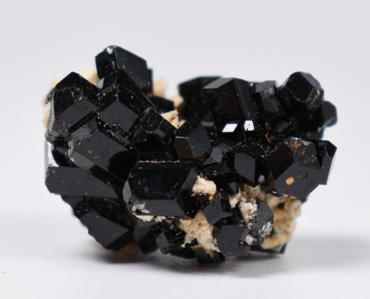 Lustrous Black Tourmaline On Feldspar - Raw Schorl Crystal Cluster - Natural Mineral Specimen - 7 Grams - Crystal Decor