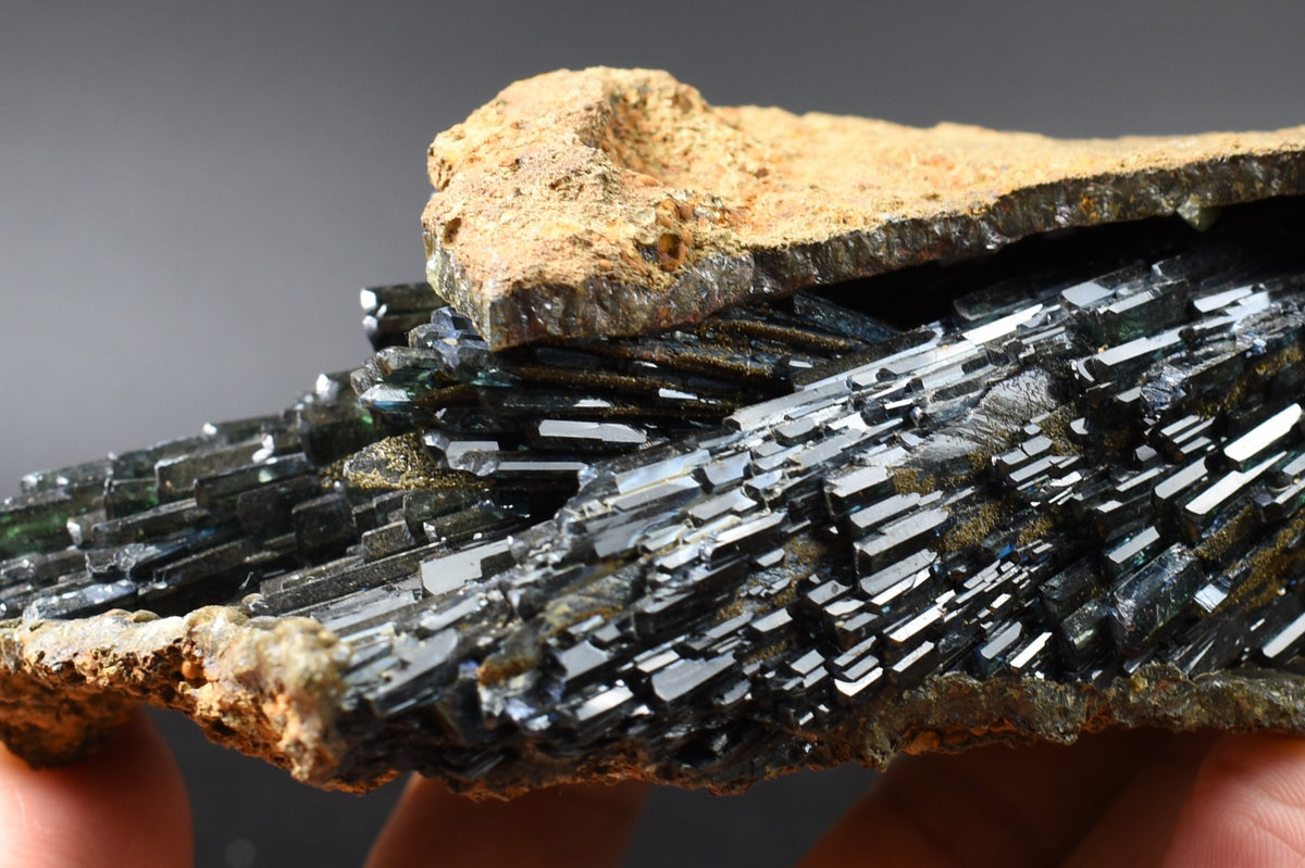 Large Rare Vivianite Crystal from Brazil - Deep Blue-Green Prismatic Blades, Brazilian Vivianite Specimen, Collector Mineral - 624g - #02