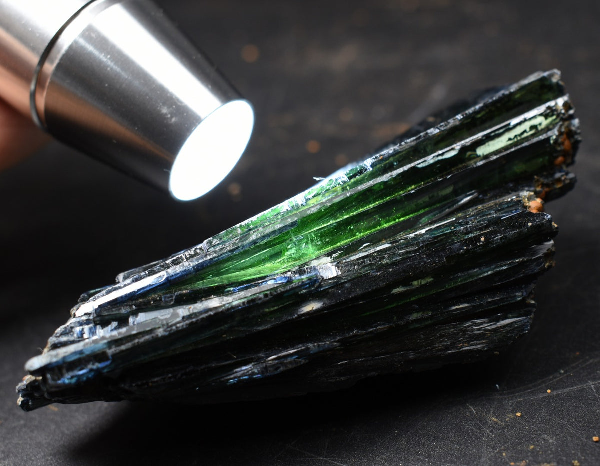 Rare Vivianite Crystal from Brazil - Deep Blue-Green Prismatic Blades, Brazilian Vivianite Specimen, Collector Mineral - 90g - #09