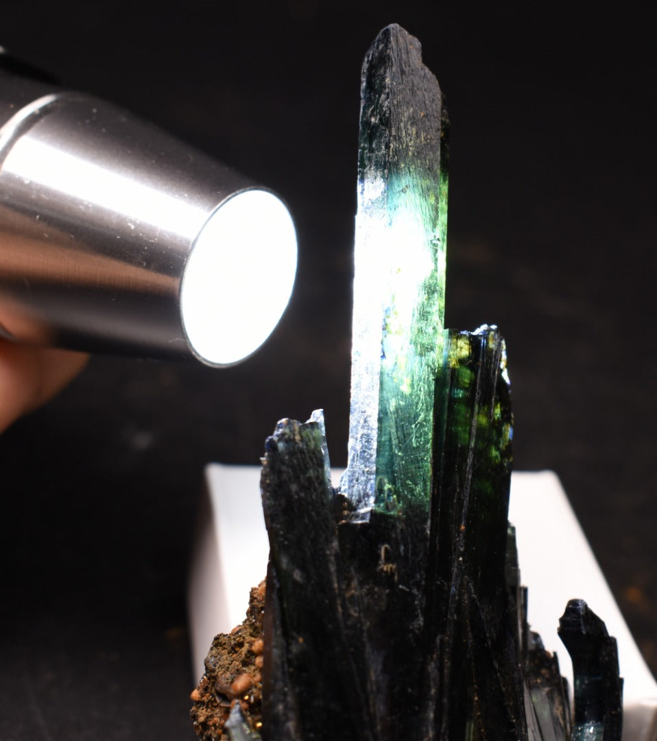 Rare Vivianite Crystal from Brazil - Deep Blue-Green Prismatic Blades, Brazilian Vivianite Specimen, Collector Mineral - 57g - #10