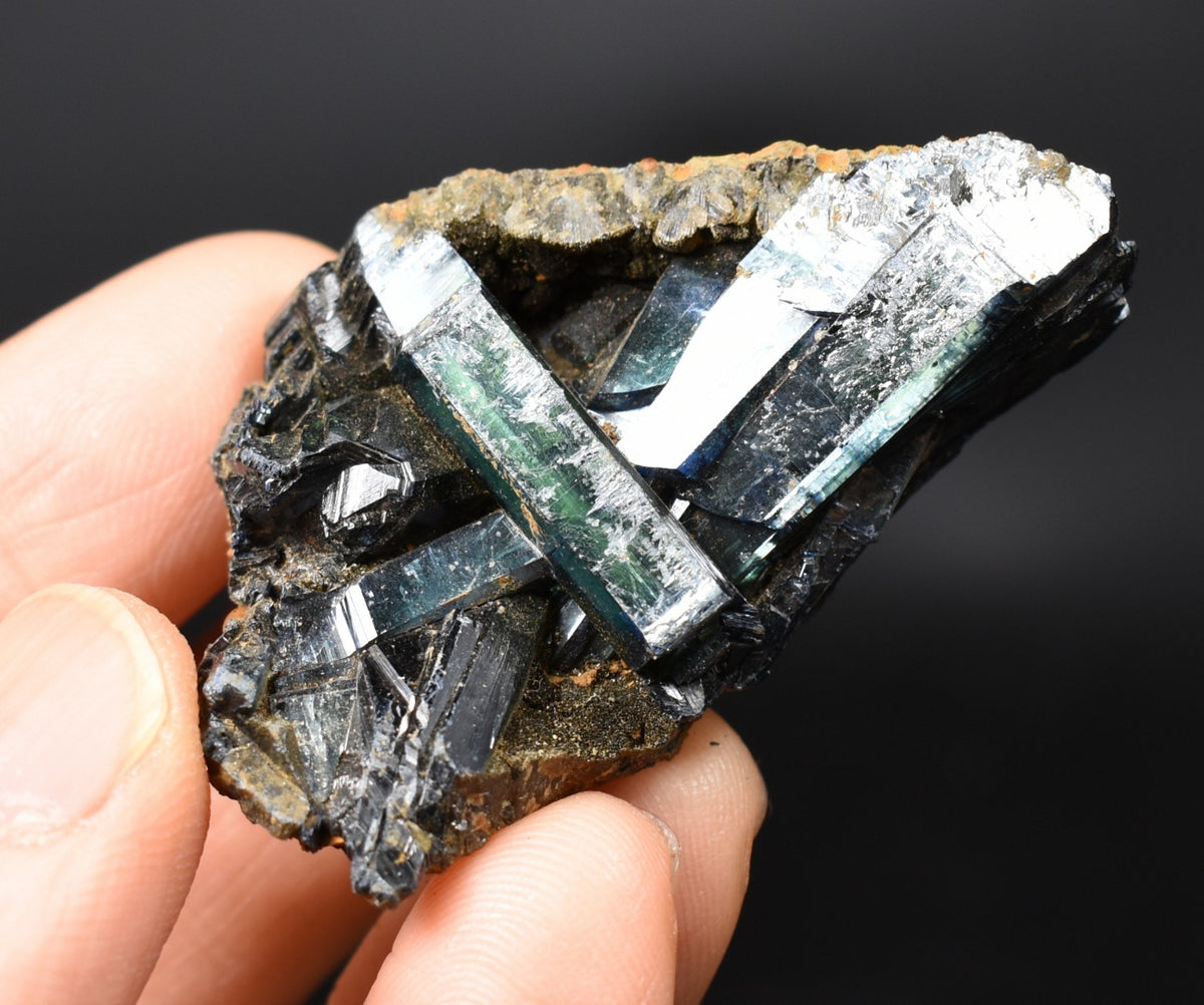 Rare Vivianite Crystal from Brazil - Deep Blue-Green Prismatic Blades, Brazilian Vivianite Specimen, Collector Mineral - 25g - #13