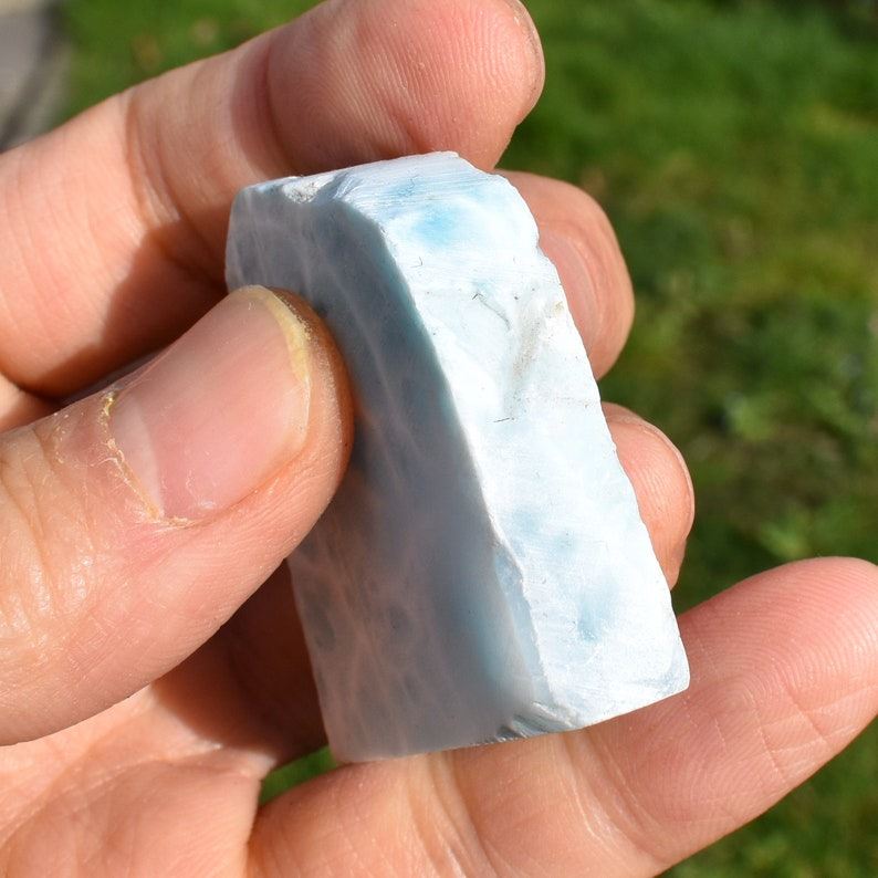 Larimar Dolphin Stone Freeform Raw Slab Slice - 41 grams - #06