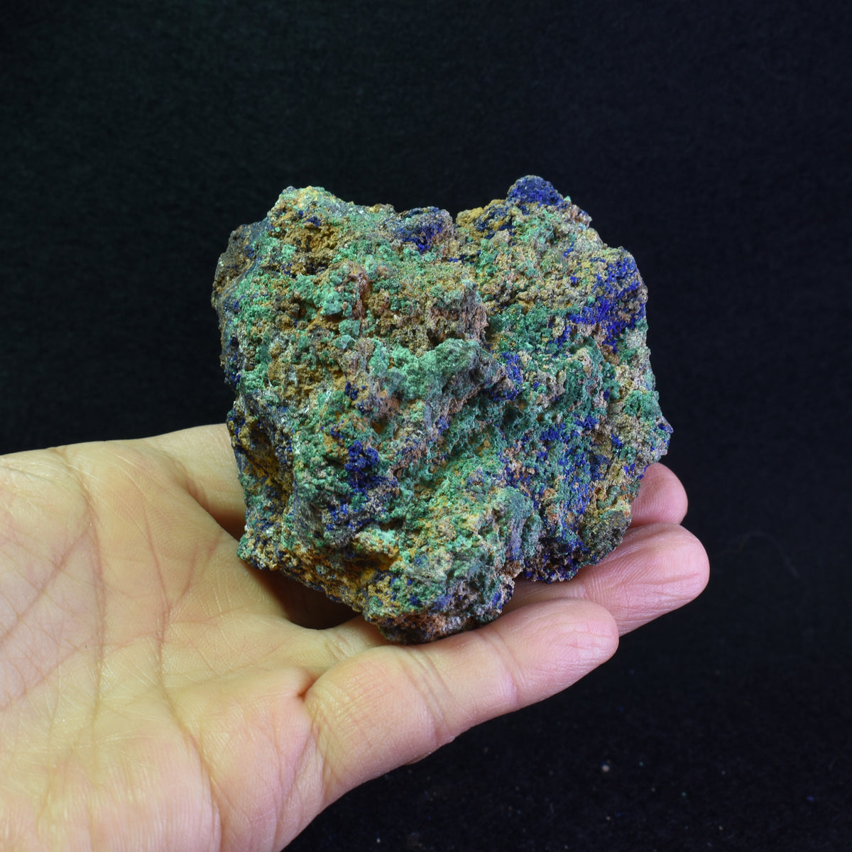 Raw Azurite Malachite Crystal Cluster Specimen from Mexico - 313 grams #03