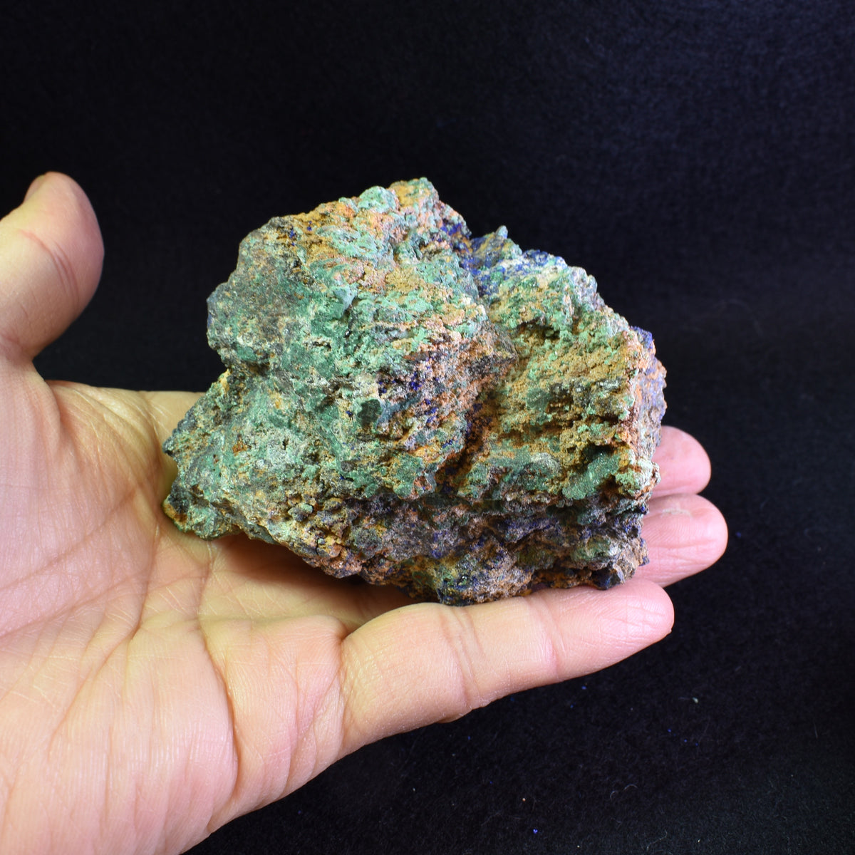 Raw Azurite Malachite Crystal Cluster Specimen from Mexico - 353 grams #04
