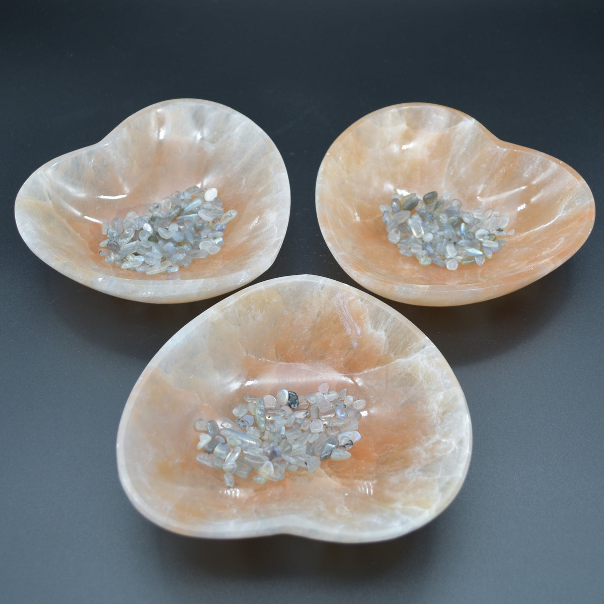 14.5cm Orange Selenite Heart Charging Bowl - 1 Count
