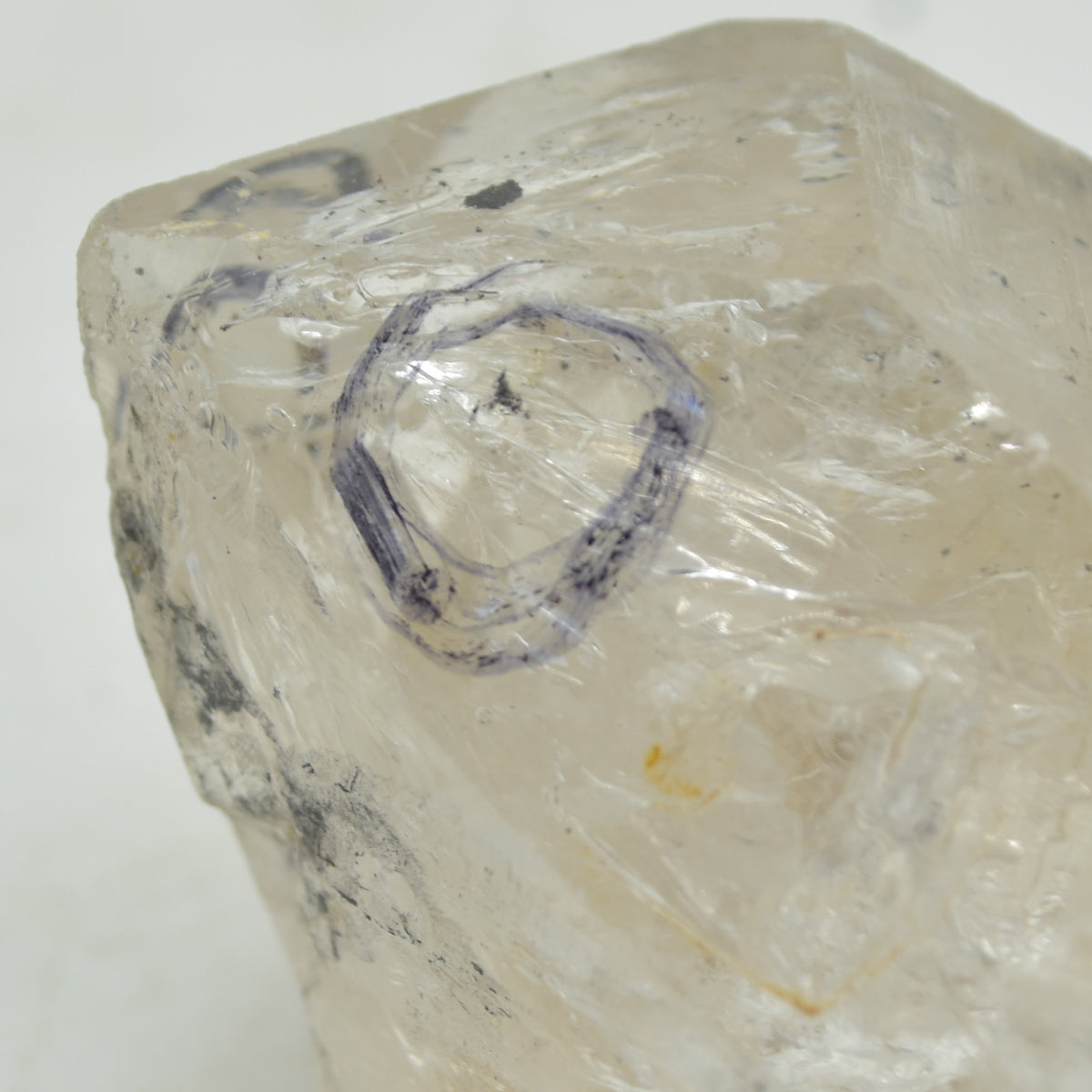 Fluid Inclusion / Enhydro Raw Quartz Point - with moving black sand - 162 grams - 1 Count