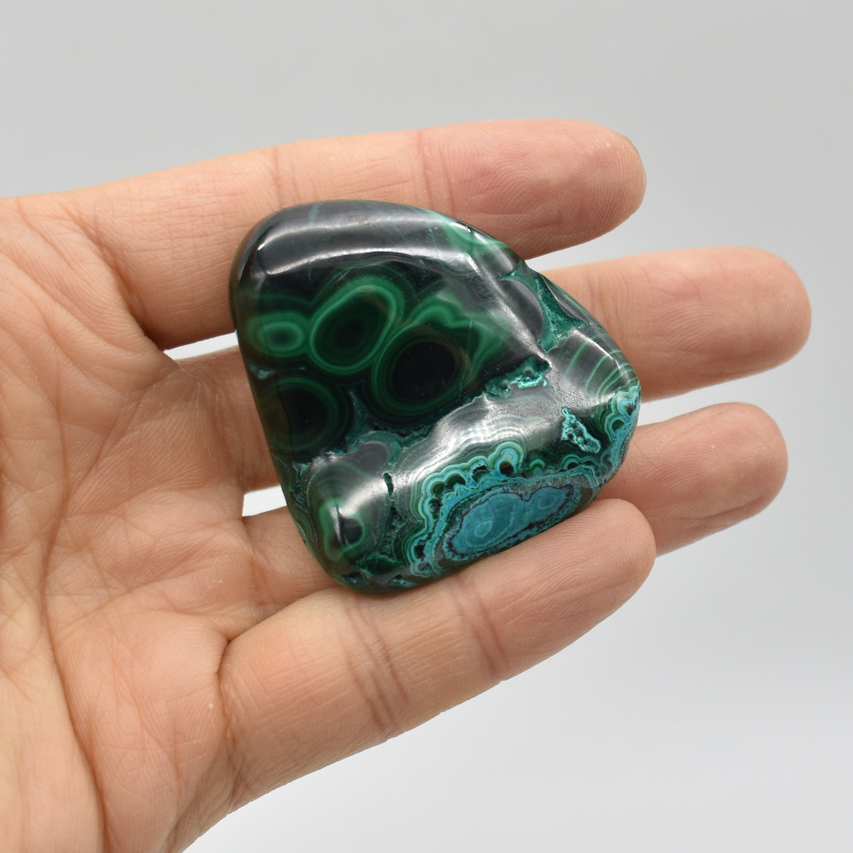 Malacolla Malachite Chrysocolla Polished Crystal Freeform from Congo - 68 grams - 1 Count - #24