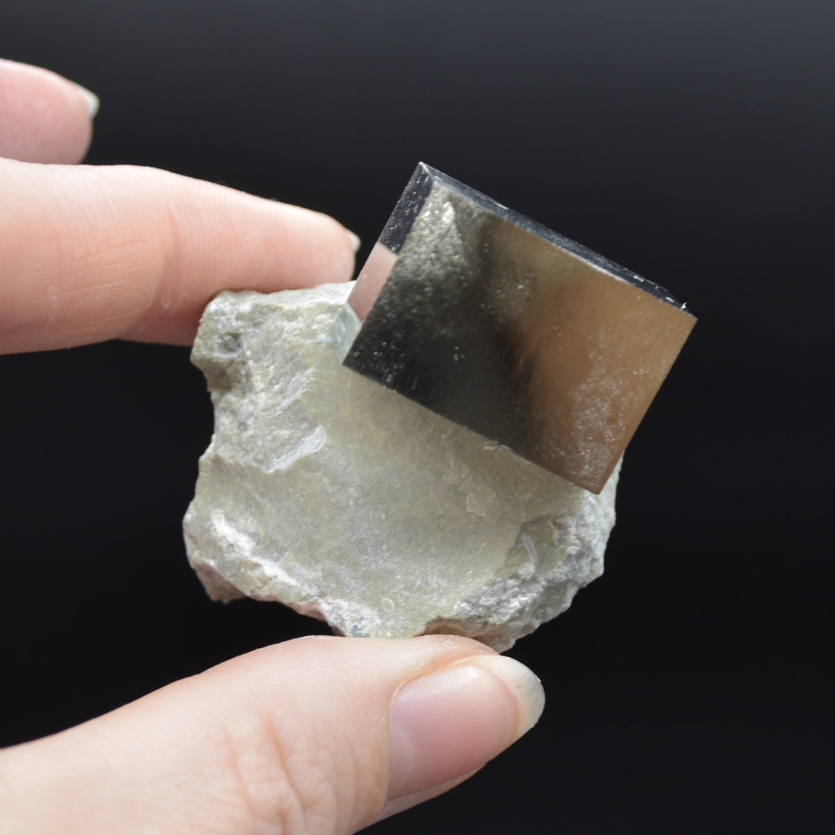 Pyrite Natural Crystal Cube Cluster in Basalt Matrix from Navajun, Spain, Fools Gold, 64 grams #22