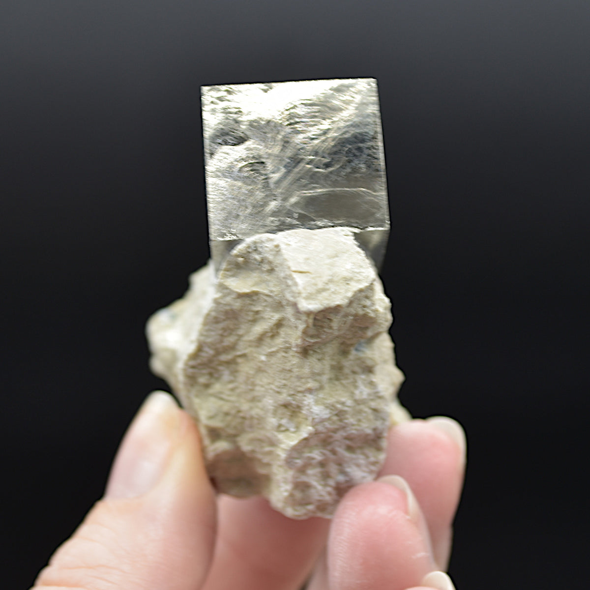 Pyrite Natural Crystal Cube Cluster in Basalt Matrix from Navajun, Spain, Fools Gold, 95 grams #26