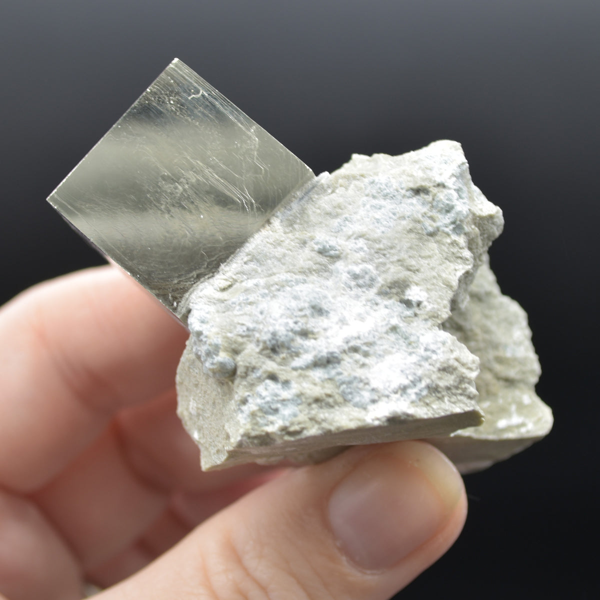 Pyrite Natural Crystal Cube Cluster in Basalt Matrix from Navajun, Spain, Fools Gold, 105 grams #29