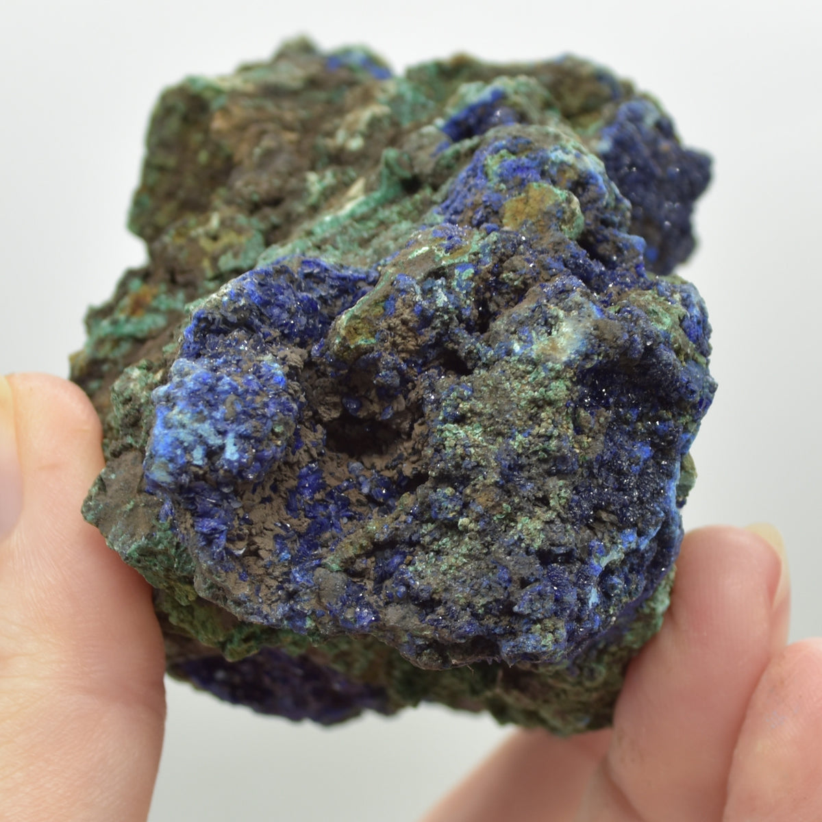 Raw Azurite Crystal Free Standing Freeform / Free Form - 355 grams #01