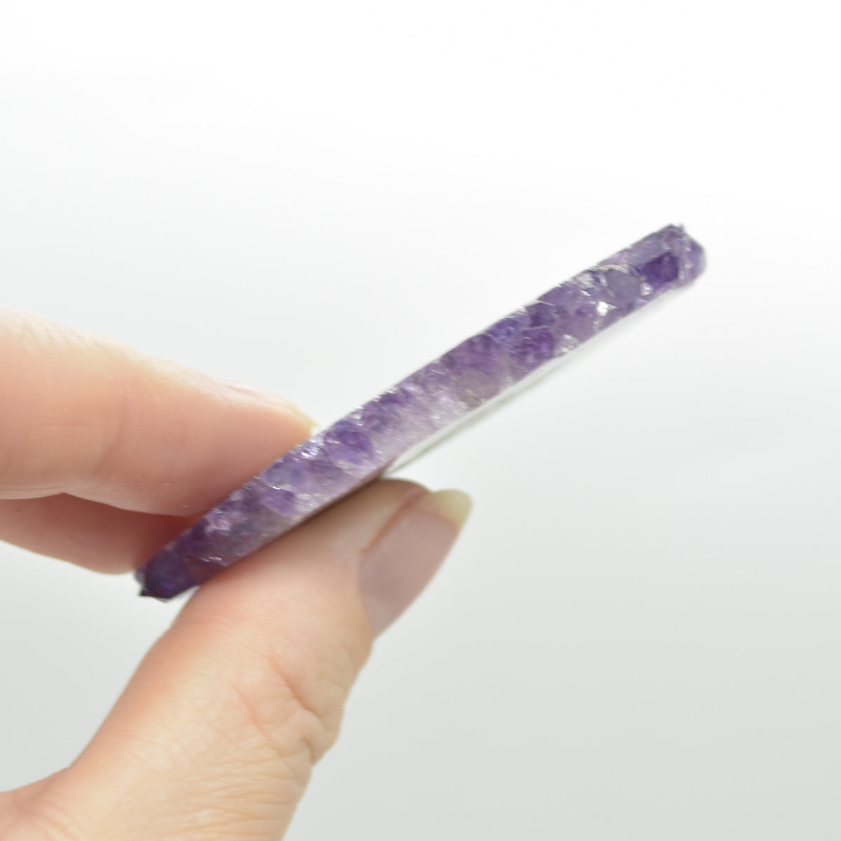 Amethyst Crystal Stalactite Slice from Brazil - 6cm x 5.2cm x 0.5cm