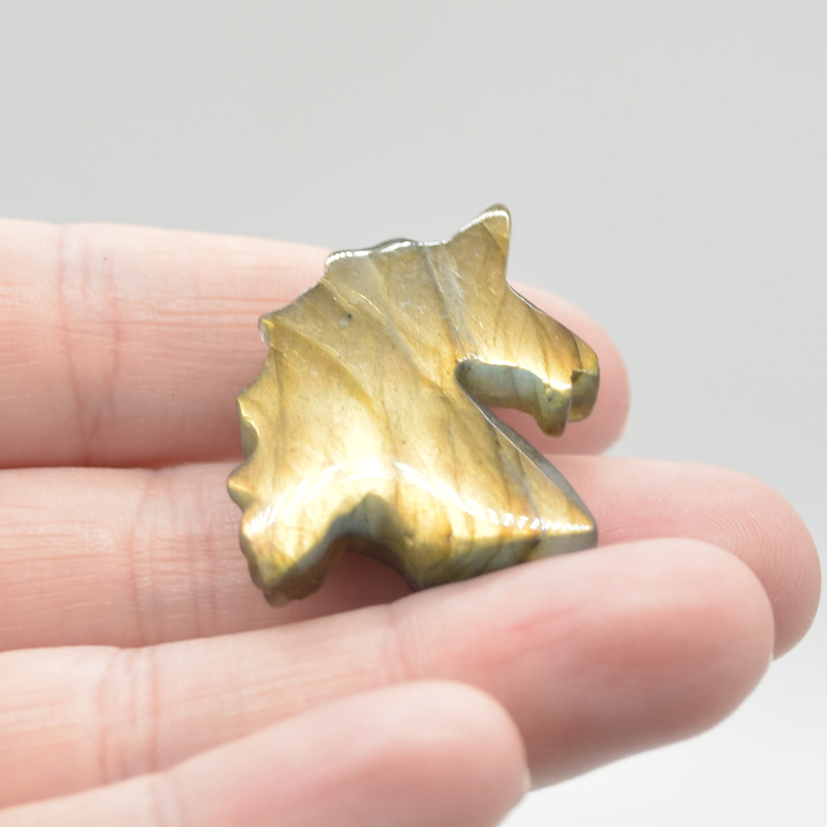 Labradorite Carved Small Unicorn Head - 3cm - 1 Count