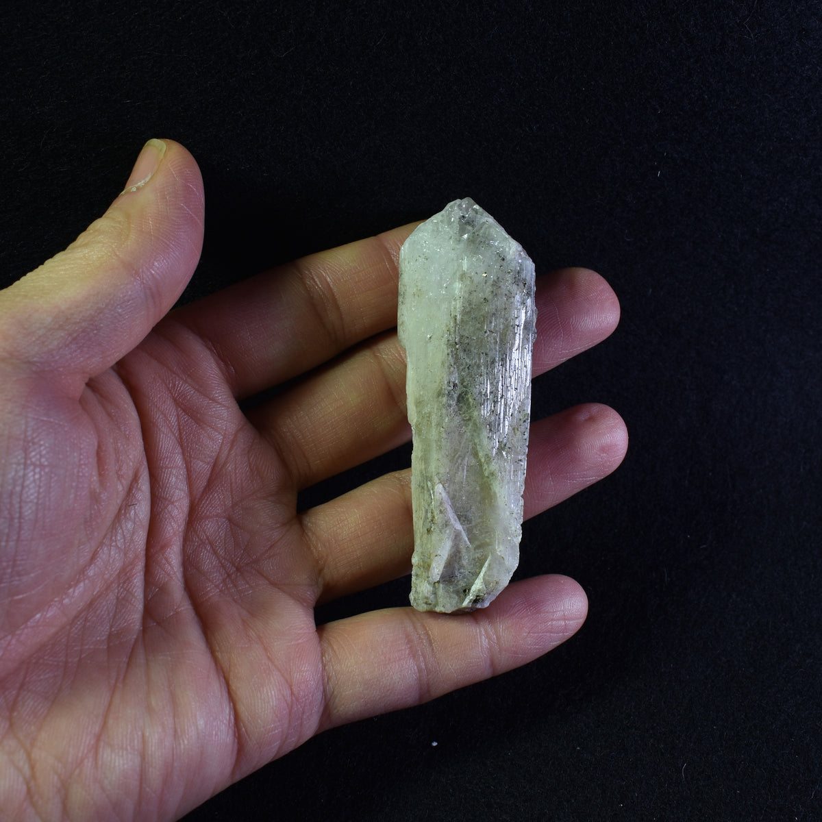 Danburite (with Pyrite and Calcite) UV Reactive Crystal Raw Point Specimen from Mexico - 42 grams - #14