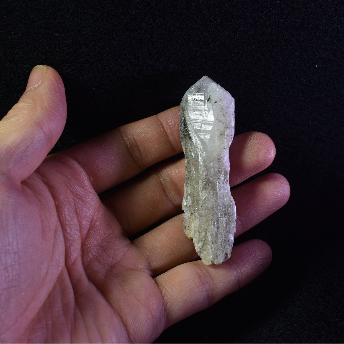 Danburite (with Pyrite and Calcite) UV Reactive Crystal Raw Point Specimen from Mexico - 31 grams - #16