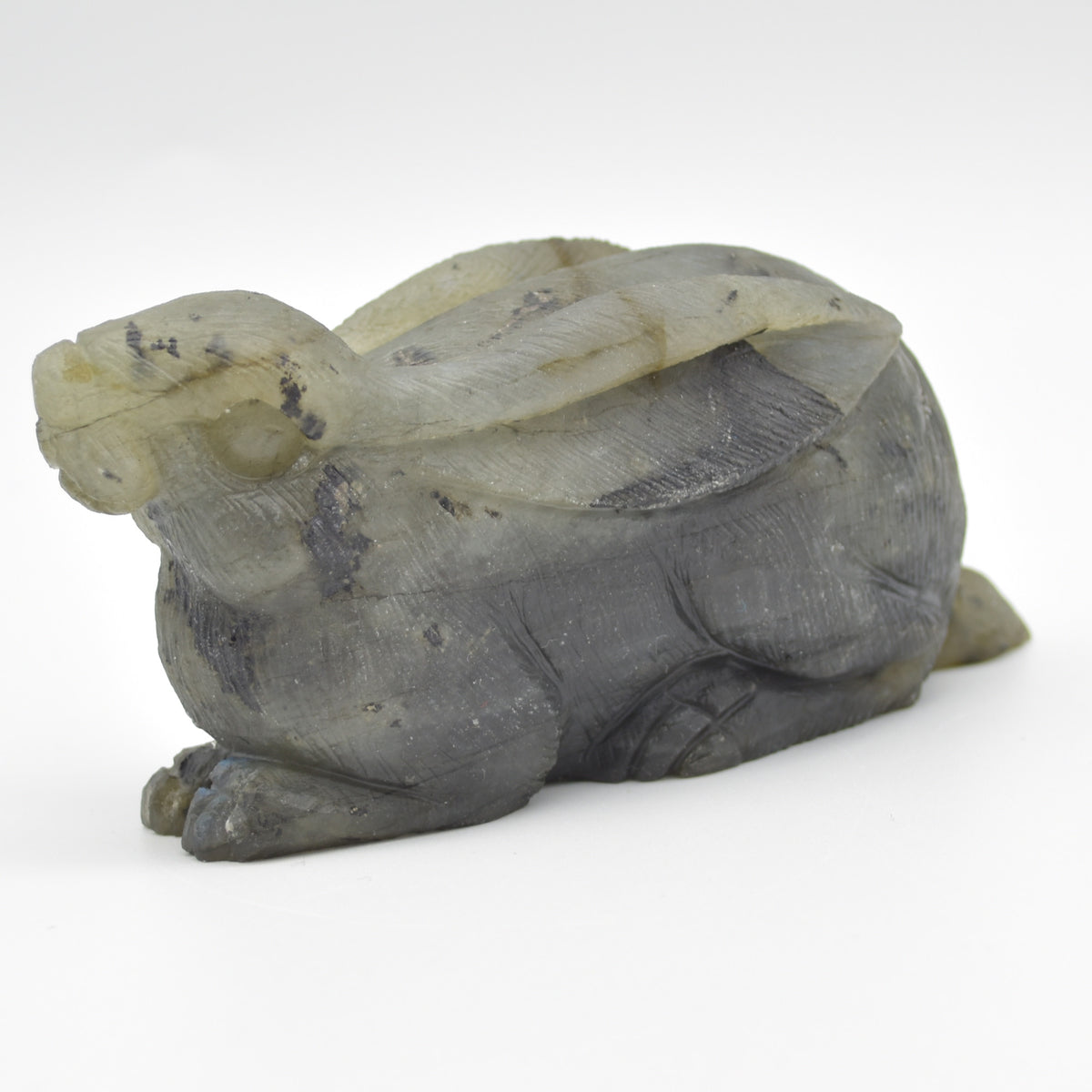 Labradorite Carved Rabbit - 12cm - 449 grams #07