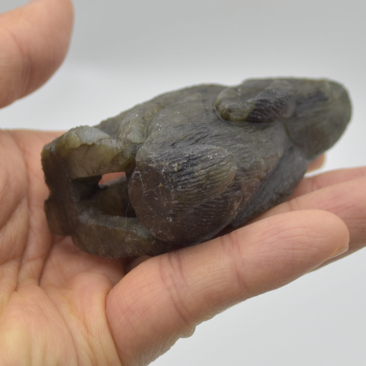 Labradorite Crystal Rabbit Hare - 8cm x 6cm x 3cm - 152 grams #02