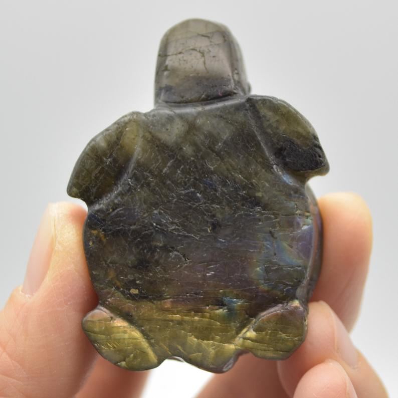Labradorite Turtle - 5cm x 3.5cm x 2.5cm - 54 grams