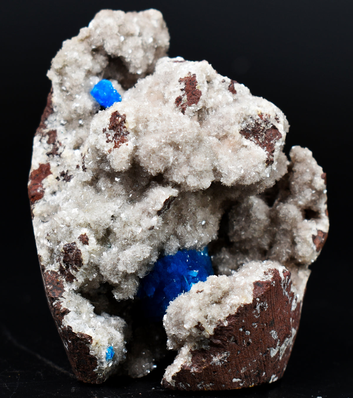 Rare Cavansite Cluster with Stilbite On Matrix from Wagholi, Pune, India - 177 grams