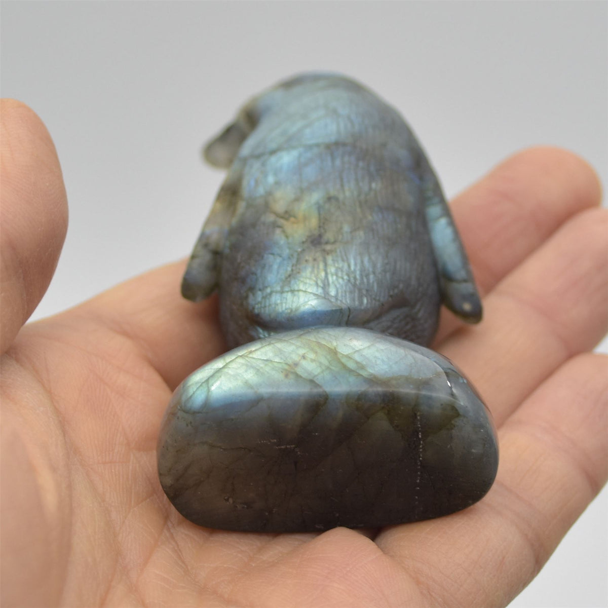 Labradorite Crystal Penguin - 8.5cm x 4cm x 3cm - 118 grams #04