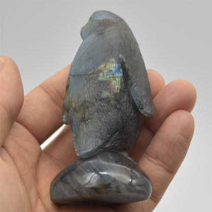 Labradorite Crystal Penguin - 8.5cm x 4cm x 3cm - 118 grams #04