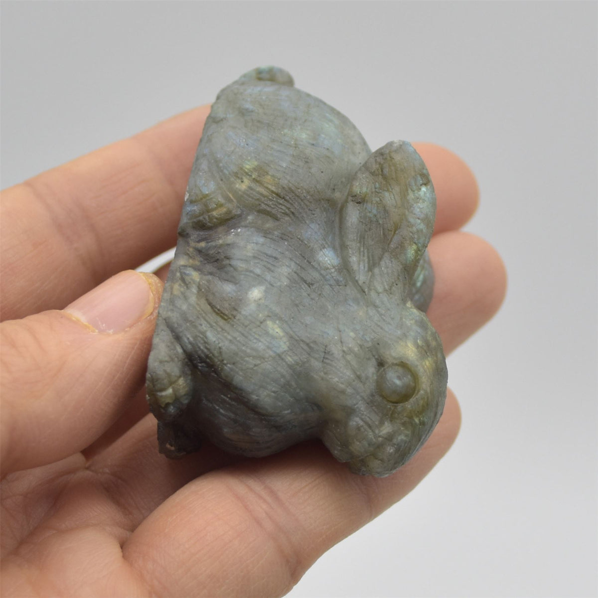 Labradorite Bunny Rabbit - 6cm x 4cm x 2.5cm - 73 grams
