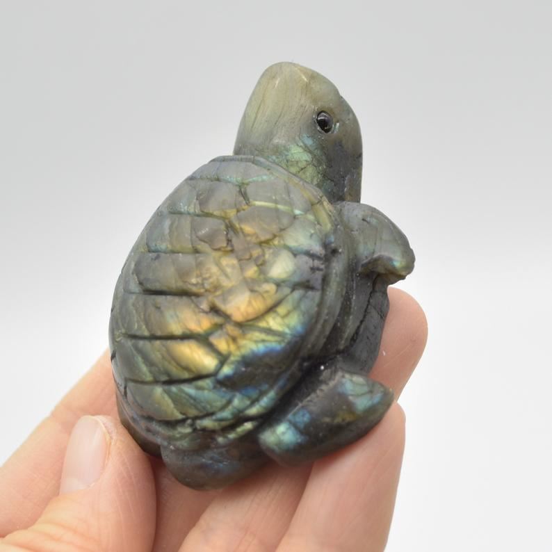 Labradorite Turtle - 6cm x 5cm x 2.5cm - 91 grams