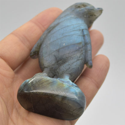 Labradorite Crystal Penguin - 8.5cm x 4cm x 3cm - 118 grams #04