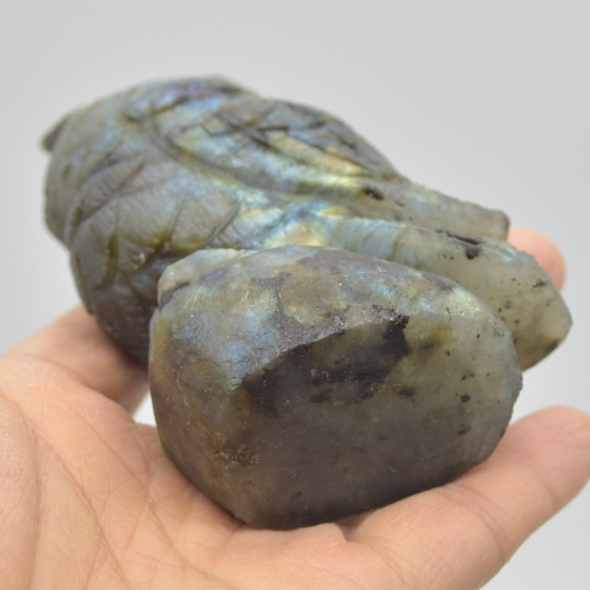 Labradorite Crystal Carved Owl - 10cm - 315 grams #19
