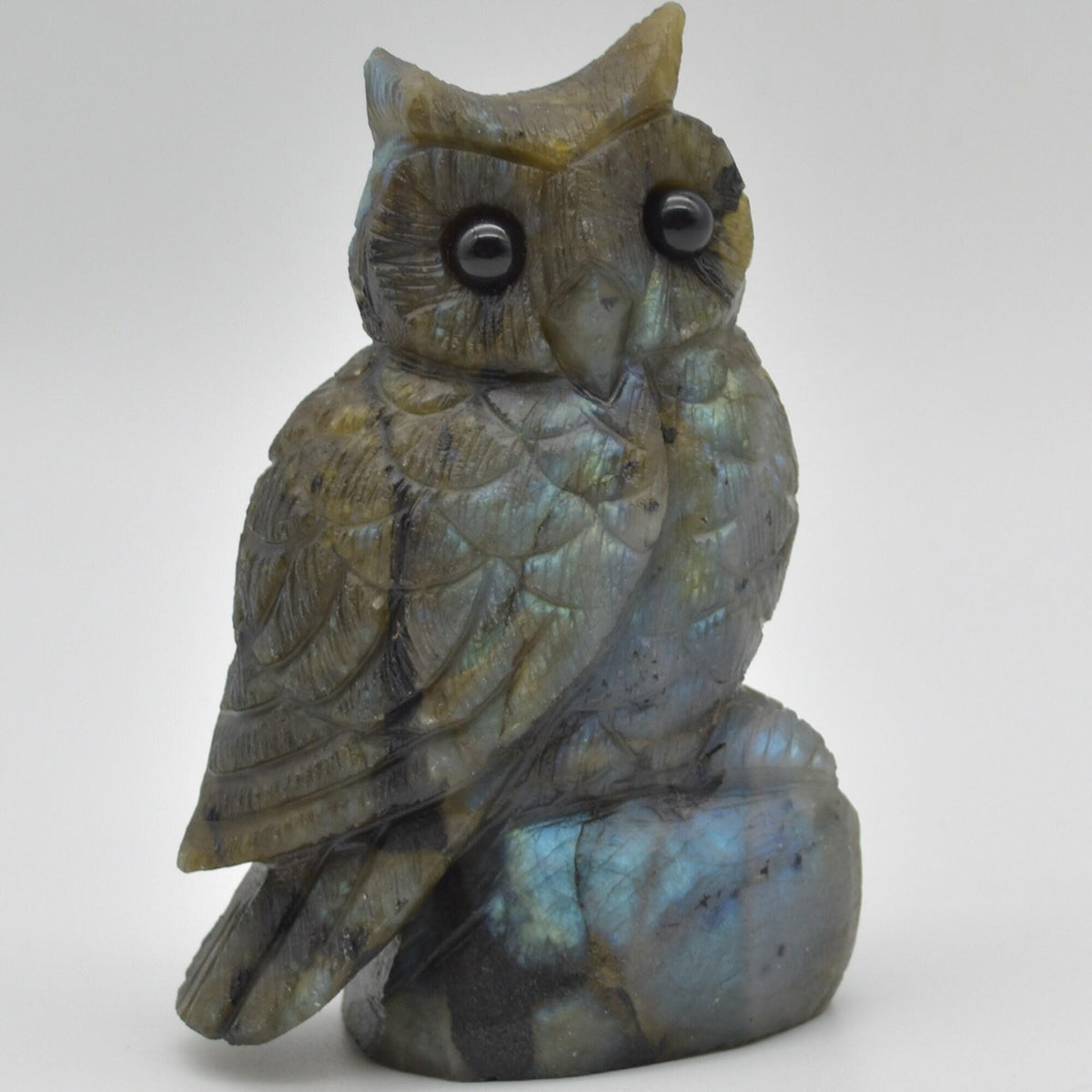 Labradorite Crystal Carved Owl - 11.5cm - 496 grams #15