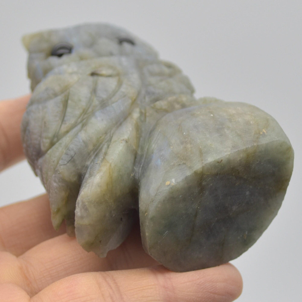 Labradorite Crystal Carved Owl - 10cm - 238 grams #13